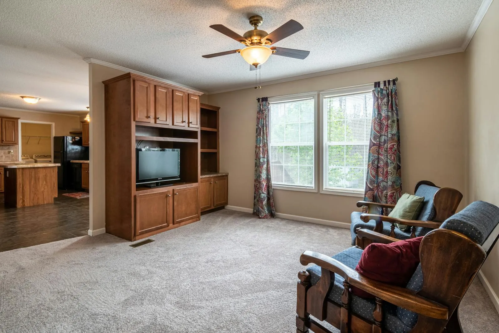 Newly installed ceiling fan