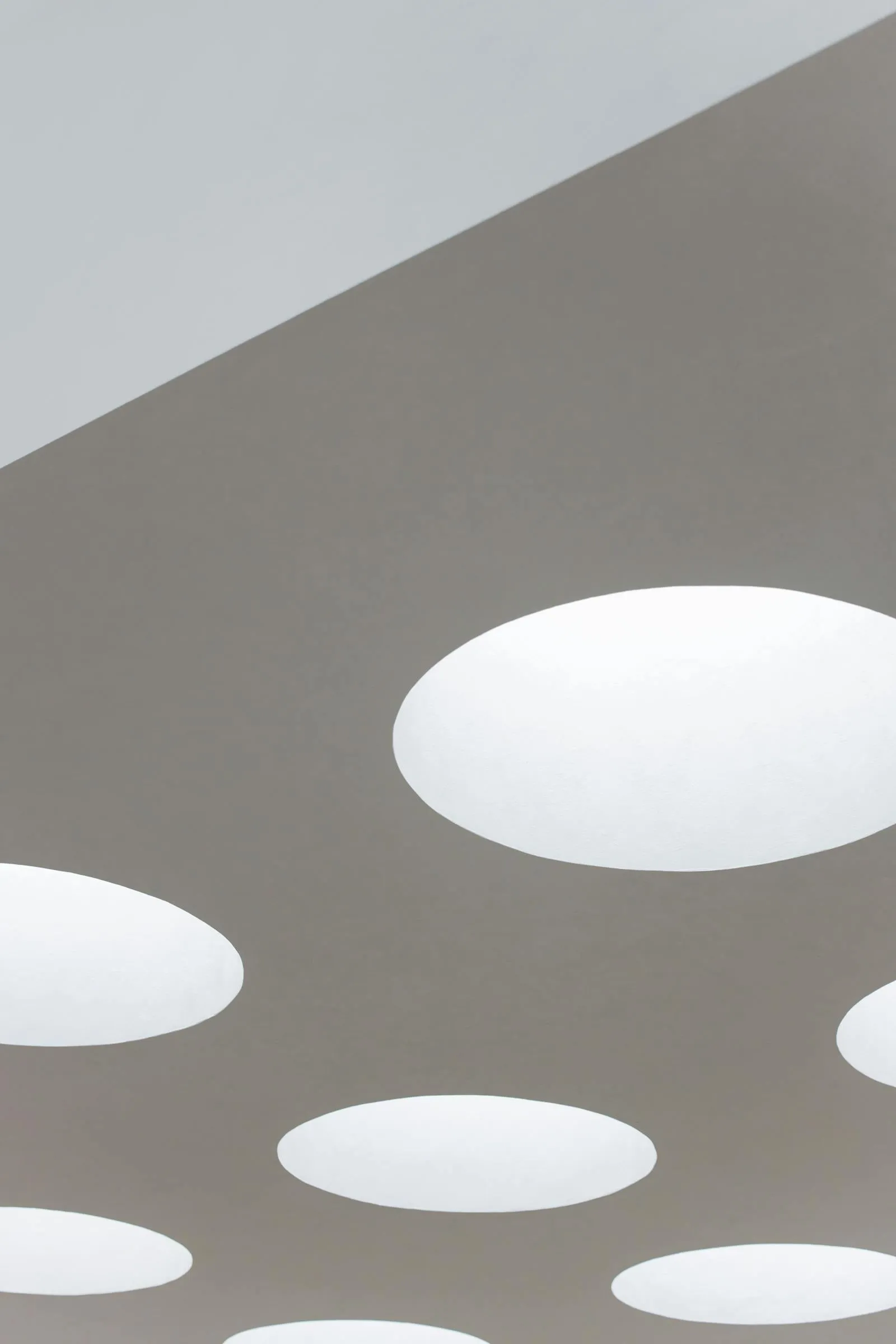 Freshly installed recessed ceiling lighting